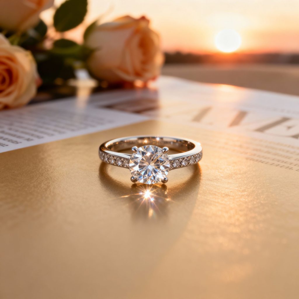 צילום טבעת זהב באור טבעי לצילום תכשיטים אומנותי